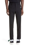 Off-white Corp Skinny Virgin Wool Pants In Black/white