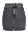 Off-white Logo-print Denim Skirt In Black