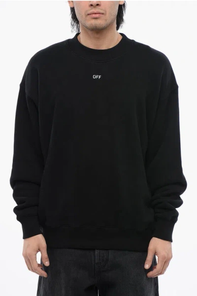 OFF-WHITE COTTON 23 SKATE CREW-NECK SWEATSHIRT WITH CONTRAST EMBROIDER