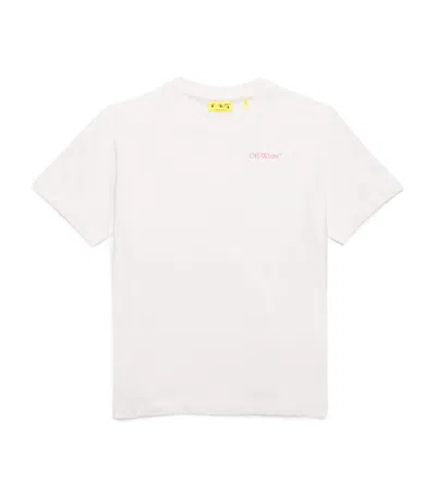 Off-white Kids' Cotton Arrow Outline T-shirt In White