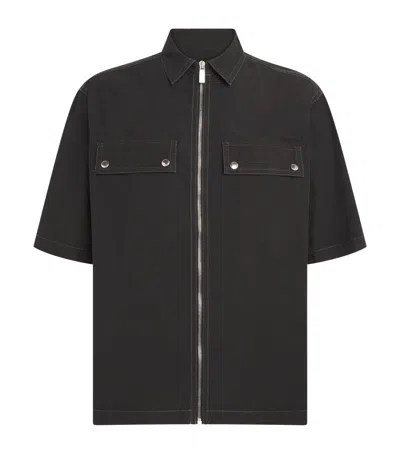 Off-white Arrow Print Zip-up Short-sleeve Shirt In Multi