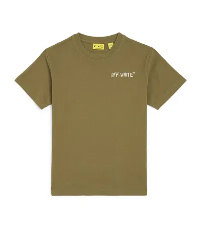 Off-white Kids' Cotton Arrows T-shirt In Green