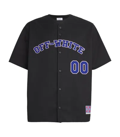 Off-white Cotton Baseball Shirt In Black - True Blue