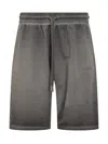 Off-white Off White Logo Embroidered Drawstring Shorts In Gray