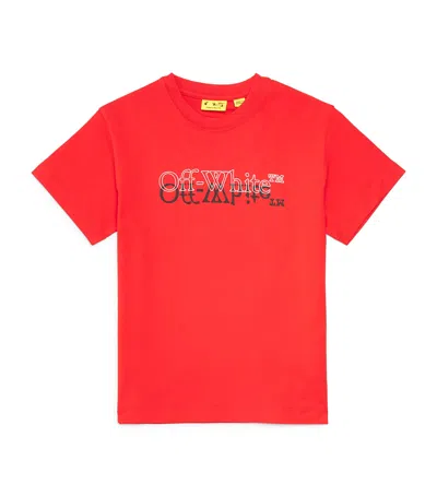 Off-white Kids' Cotton Big Bookish T-shirt In Red