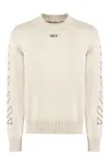 Off-white Off White™ Beige Crew Neck Sweater With Stitching