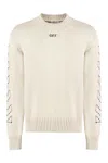 Off-white Off White™ Beige Crew Neck Sweater With Stitching In Beige