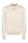 OFF-WHITE OFF-WHITE COTTON BLEND CREW-NECK SWEATER