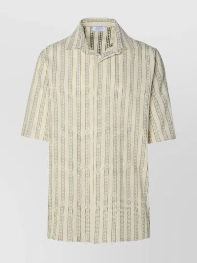 Off-white Cotton Blend Shirt Striped Pattern In Multi
