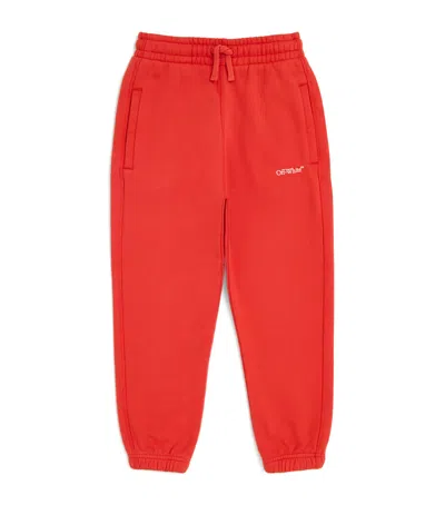 Off-white Kids' Cotton Bookish Sweatpants In Red