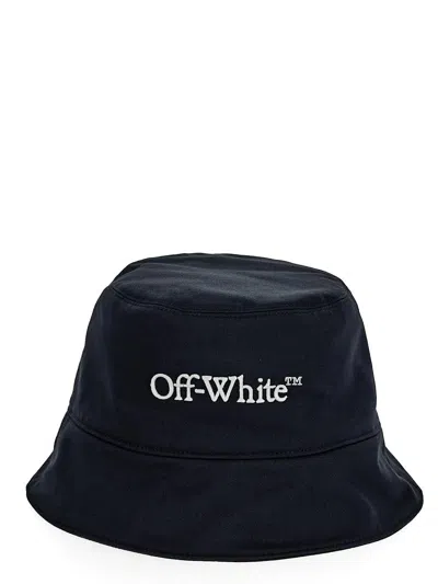 Off-white Cotton Bucket Hat In Blue