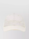 OFF-WHITE COTTON CAP WITH ADJUSTABLE STRAP AND CURVED BRIM