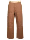 Off-white Cotton Cargo Pants Trousers Brown In Brown