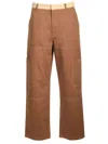 Off-white Cotton Cargo Pants Trousers Brown