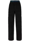 Off-white Cotton Cargo Pants With Multiple Pockets In Black