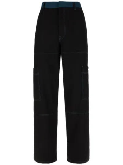 OFF-WHITE COTTON CARGO TROUSERS