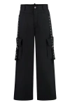 Off-white Cargo Pocket Wide Leg Trousers In Black