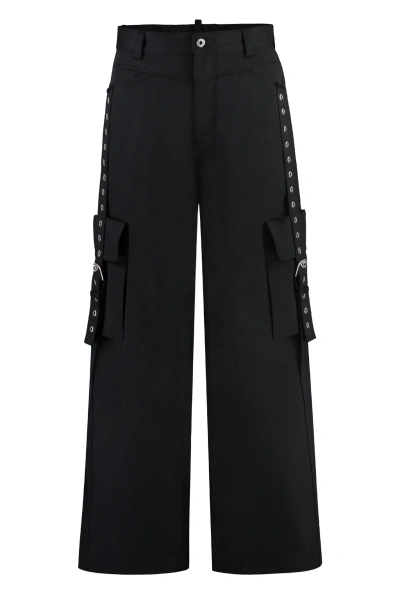 Off-white Cotton Cargo-trousers In Black