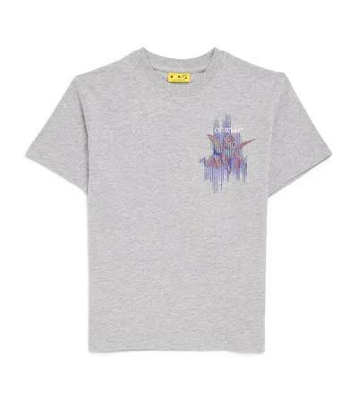 Off-white Kids' Cotton Cherub Print T-shirt In Grey