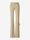 Off-white Flared Trousers In Beige