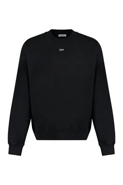 Off-white Cotton Crew-neck Sweatshirt In Black