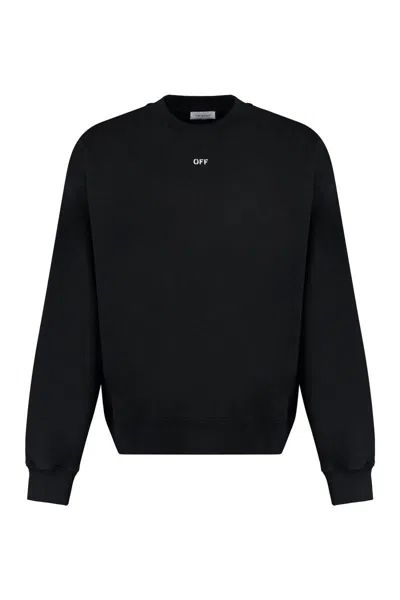 Off-white Cotton Crew-neck Sweatshirt In Black