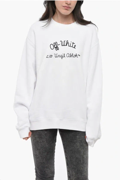 OFF-WHITE Cotton Crew-neck Sweatshirt with Contrasting Logo