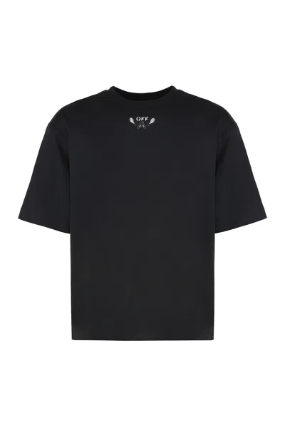 Off-white Cotton Crew-neck T-shirt In Black