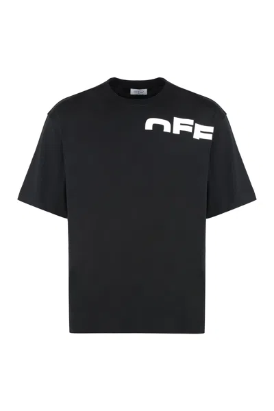 Off-white Cotton Crew-neck T-shirt In Black