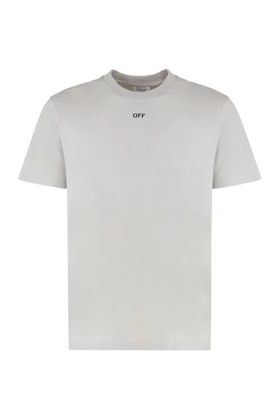 Off-white Cotton Crew-neck T-shirt In Gray