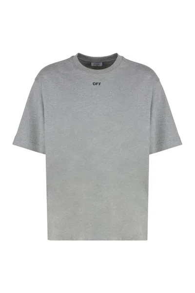 Off-white Cotton Crew-neck T-shirt In Gold