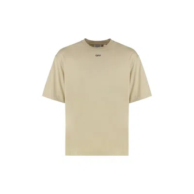 Off-white Cotton Crew-neck T-shirt In Neutral