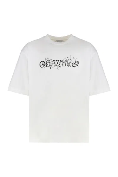 Off-white Cotton Crew-neck T-shirt In White