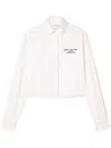 Off-white Embroidered Detail Poplin Cropped Shirt In White