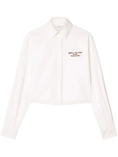 OFF-WHITE OFF-WHITE COTTON CROPPED SHIRT