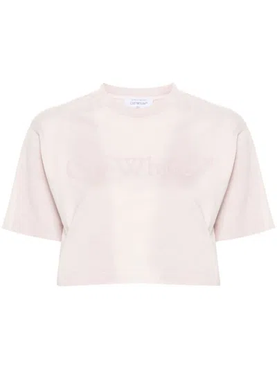 OFF-WHITE COTTON CROPPED T-SHIRT
