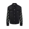 Off-white Diagonal Arrow Outline Embroidered Denim Skate Jacket