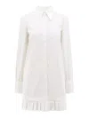 Off-white Off White Mini Shirt Dress In White