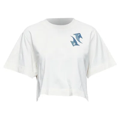 Off-white Off White Cotton Embroidered Logo Crop Tshirt