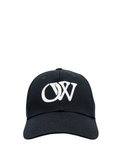 Off-white Cotton Hat In Black