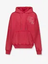 Off-white Graphic Print Hooded Sweatshirt With Kangaroo Pocket In Red