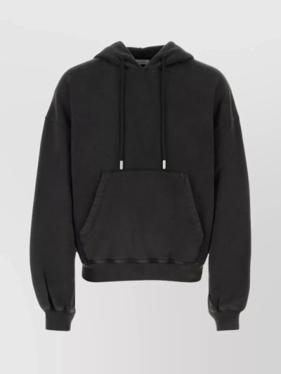 OFF-WHITE COTTON HOODED SWEATSHIRT WITH GRAPHIC PRINT