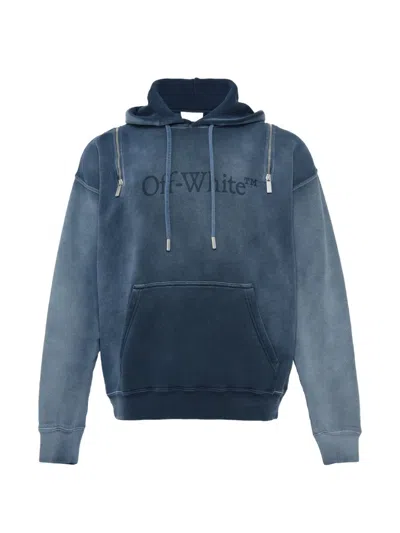 Off-white Cotton Hoodie In Blue