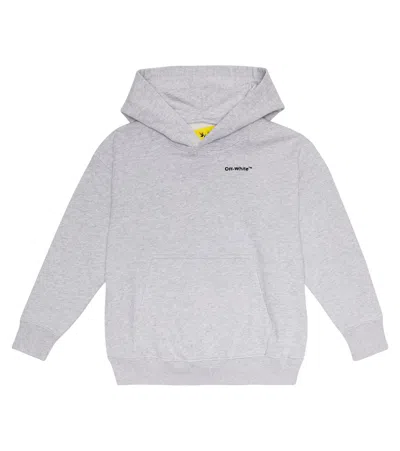 Off-white Kids' Cotton Hoodie In Grey