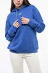 Off-white Cotton Hoodie With Back Bandana Motif In Blue