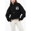 Off-white Cotton Hoodie With Contrast Embroidery
