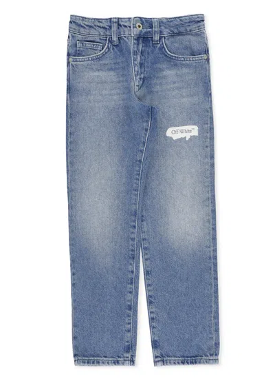 Off-white Kids' Cotton Jeans In Blue