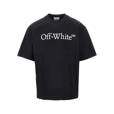 Off-white Cotton Jersey T-shirt With Logo Print In Black