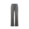 Off-white Logo-embroidered Straight Trousers In Black