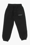 OFF-WHITE COTTON JOGGERS WITH DRAWSTRING WAIST